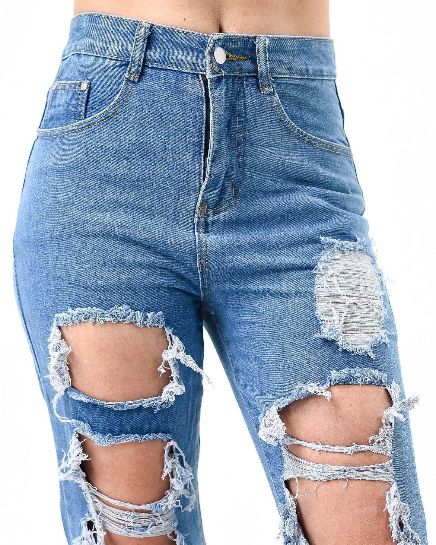 Ripped Detail Boyfriend Jeans ST18 - Styledd by L&M