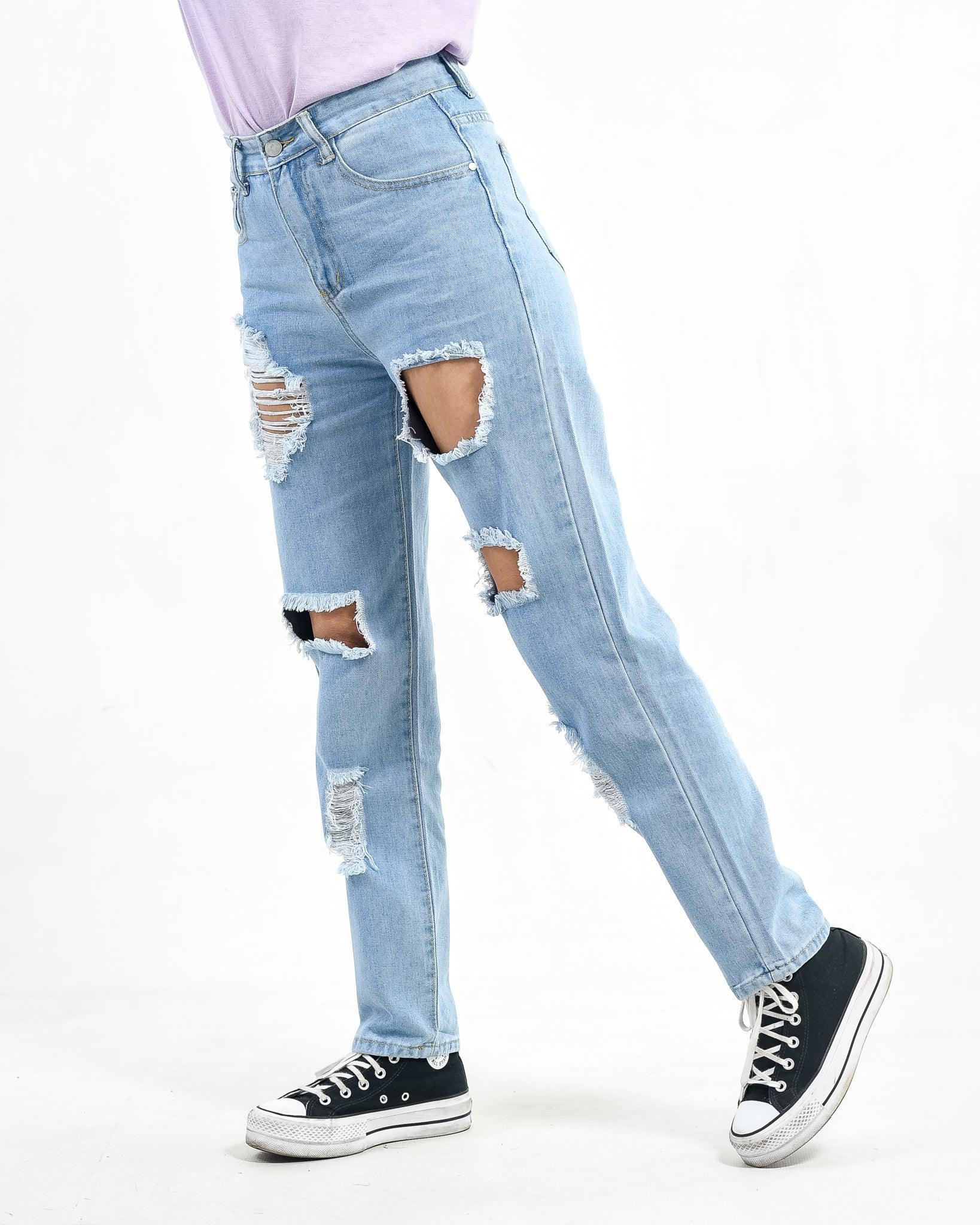 Ripped Jeans With Pocket Design ST15 - Styledd by L&M