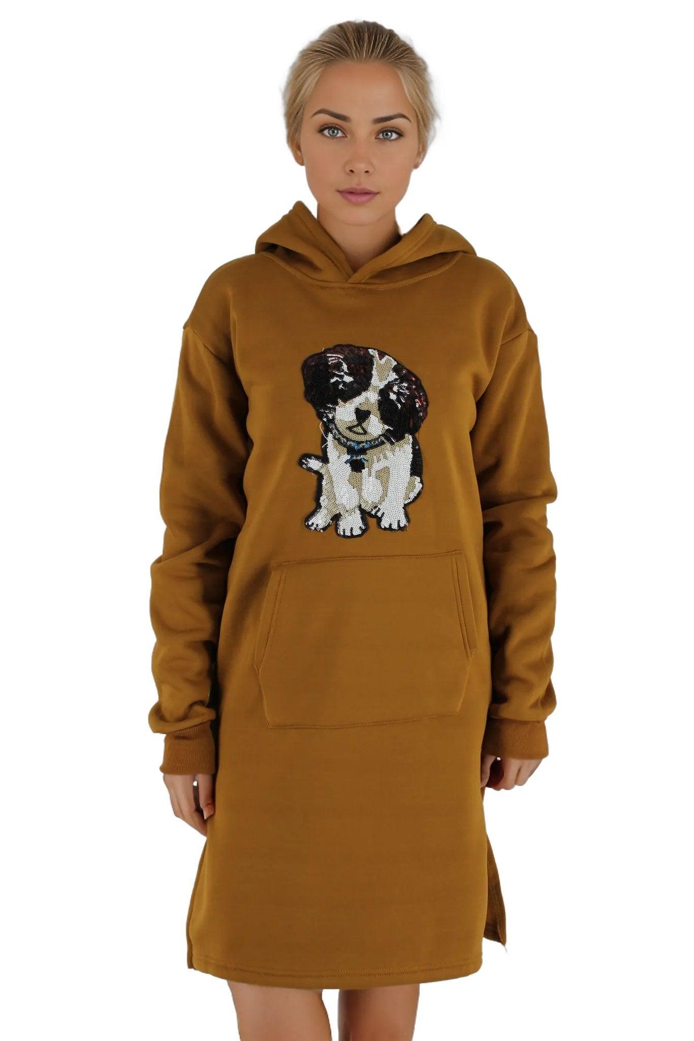 Sequenced Graphic Picture Jersey Hoodie Dress - Styledd by L&M