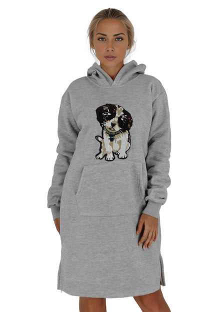 Sequenced Graphic Picture Jersey Hoodie Dress - Styledd by L&M