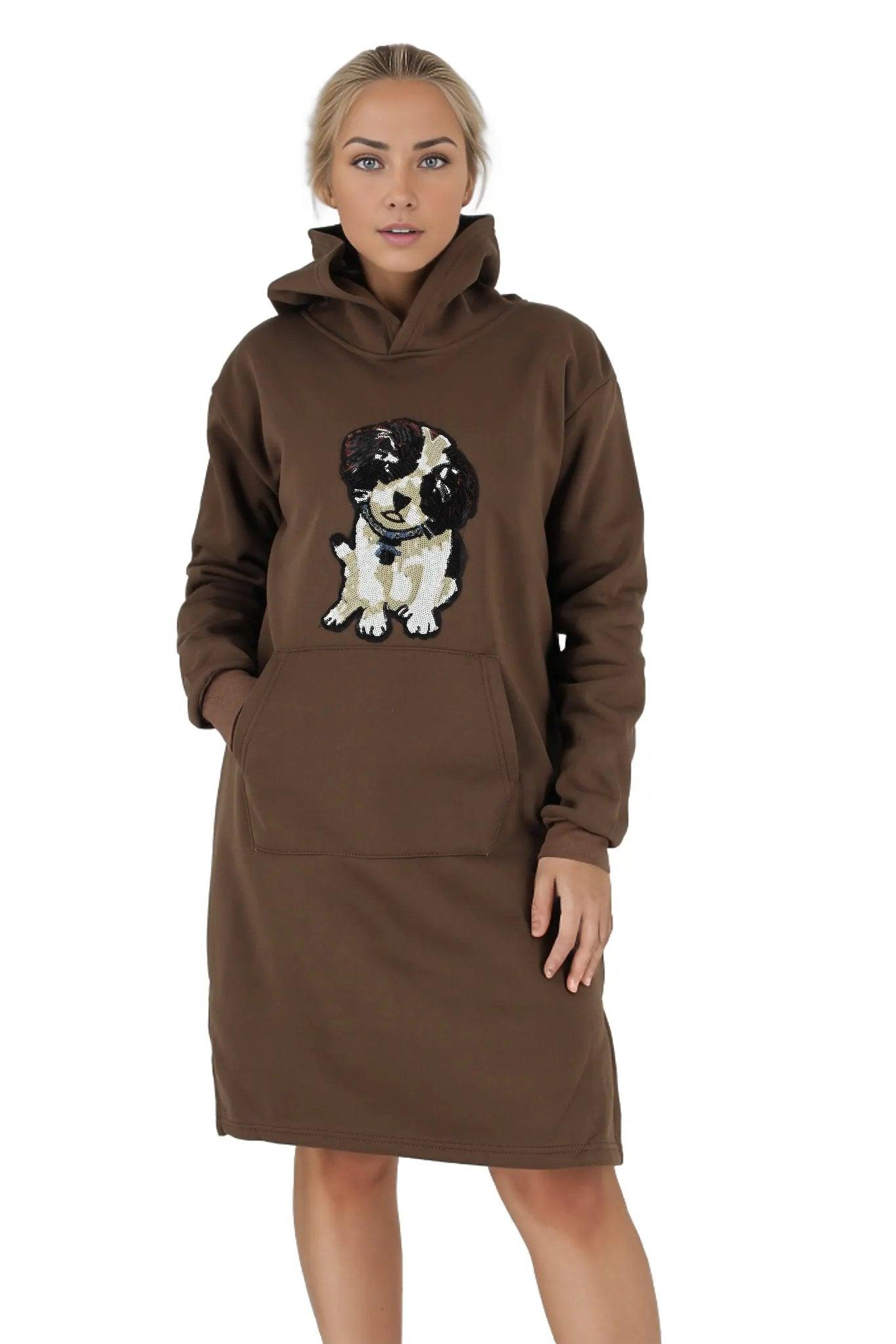 Sequenced Graphic Picture Jersey Hoodie Dress - Styledd by L&M