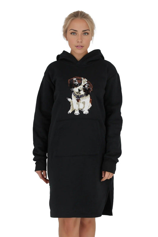 Sequenced Graphic Picture Jersey Hoodie Dress - Styledd by L&M