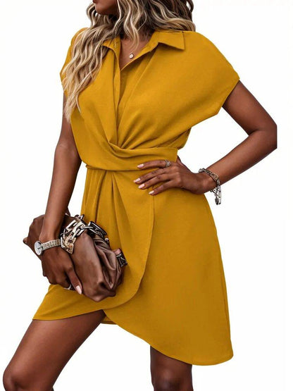 Shirt twist belt mini dress - Styledd by L&M