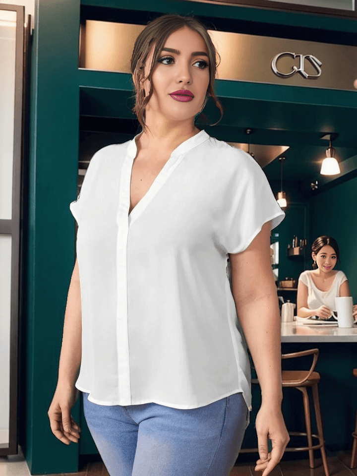 Short levee buttonless blouse - Styledd by L&M