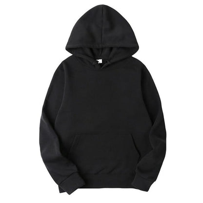 Solid Kangaroo Pocket Thermal Lined Hoodie - Styledd by L&M