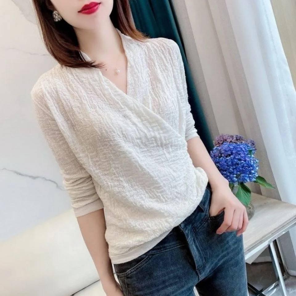 Solid Sweater 3/4 Sleeve Blouse - Styledd by L&M