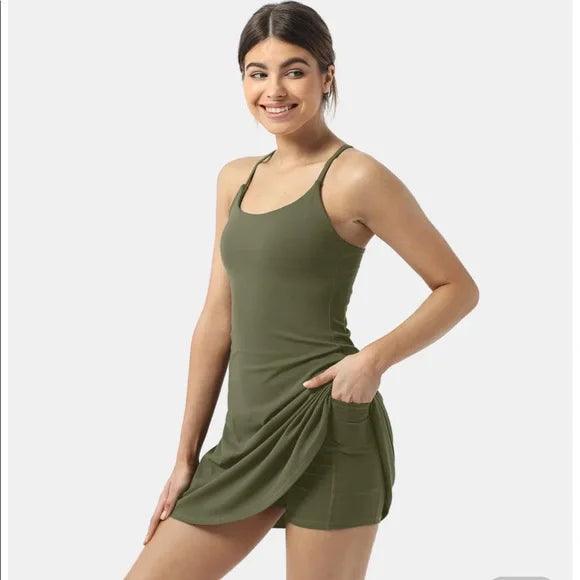 Spaghetti Strap Tennis Dress with shorts - Styledd by L&M