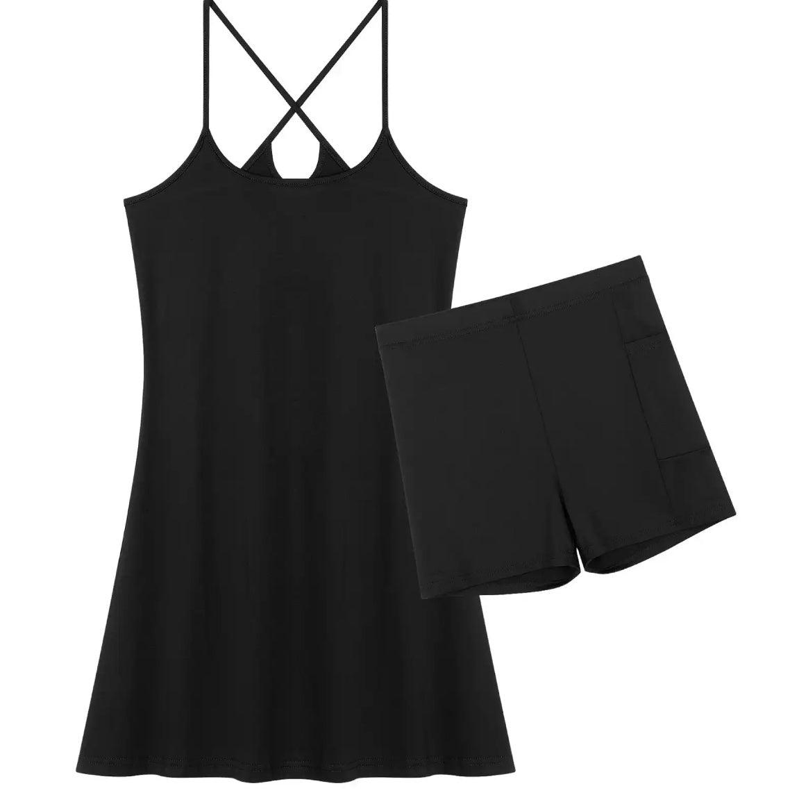 Spaghetti Strap Tennis Dress with shorts - Styledd by L&M