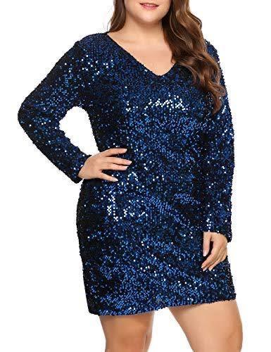 Sparkle Sequin v neck curve mini dress - Styledd by L&M