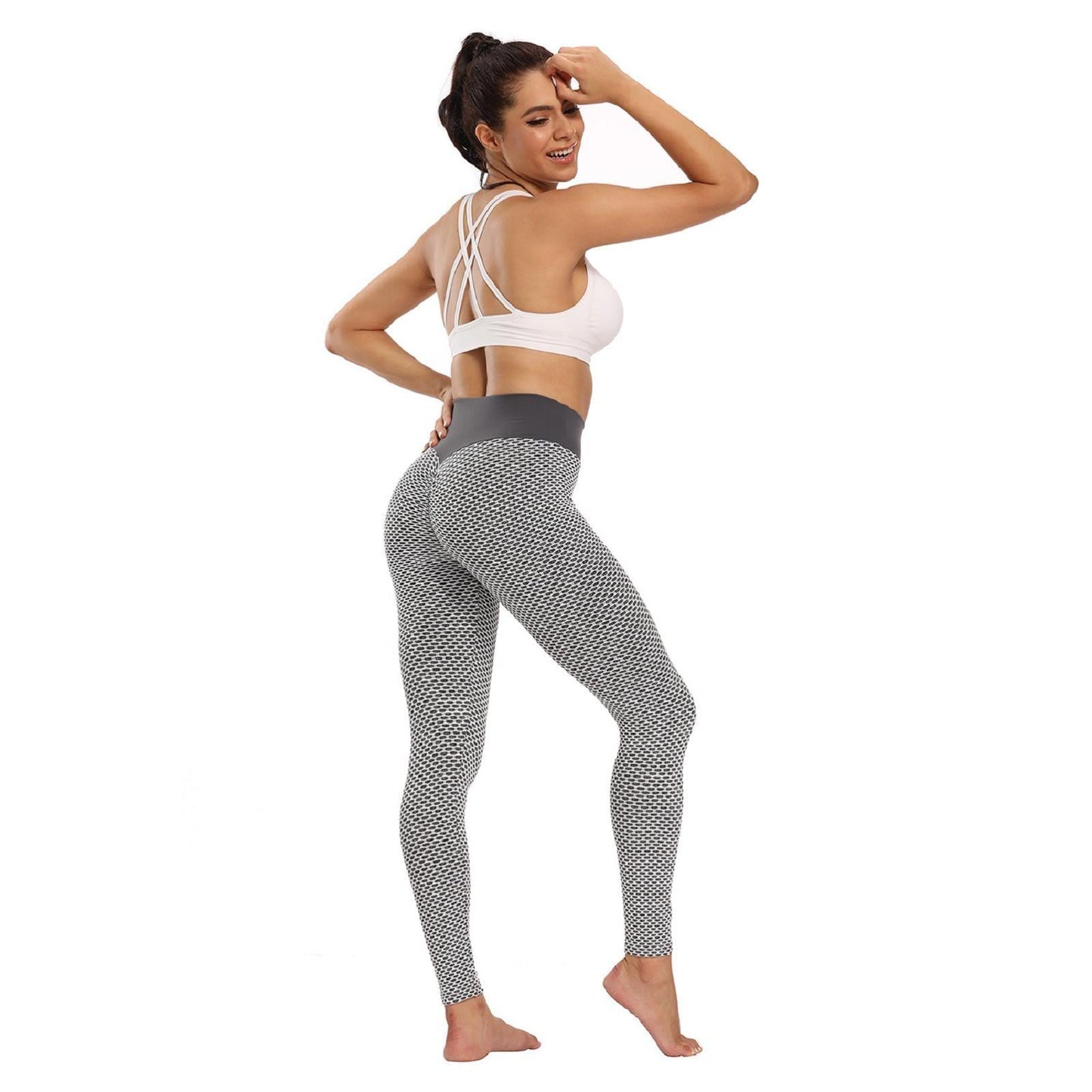 Sporty Honeycomb High-Waisted Leggings - Styledd by L&M