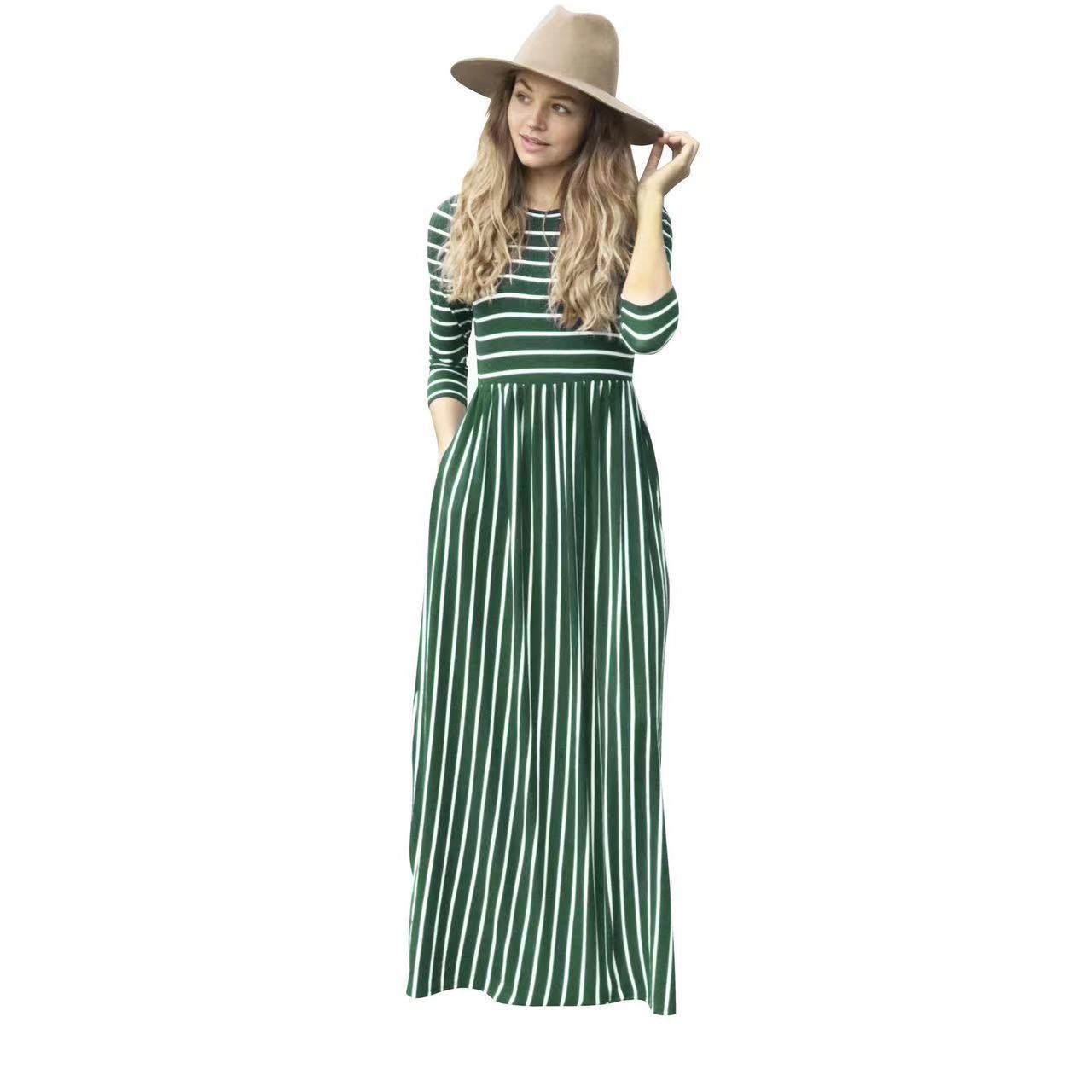 Stripe Maxi Long Dress - Styledd by L&M