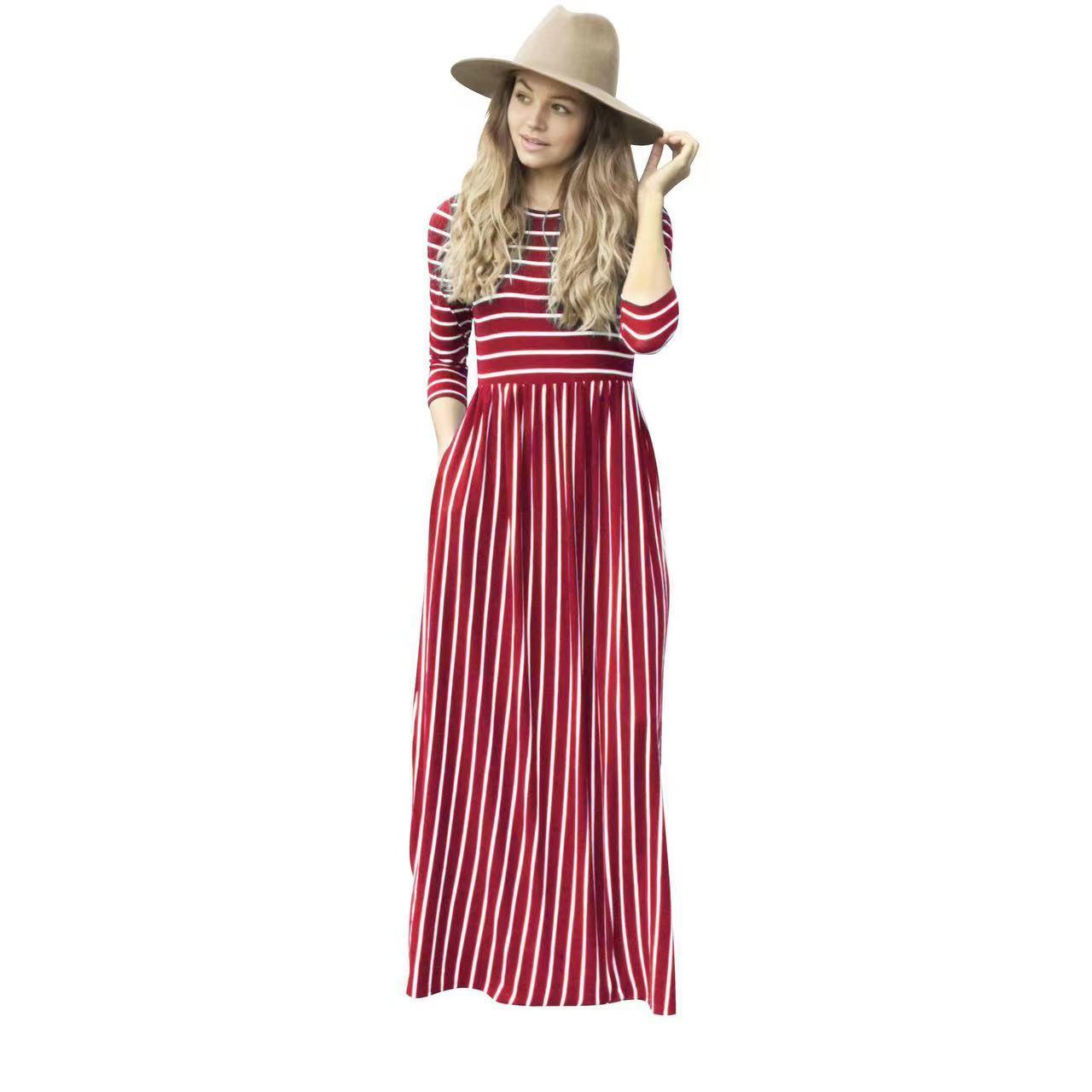 Stripe Maxi Long Dress - Styledd by L&M