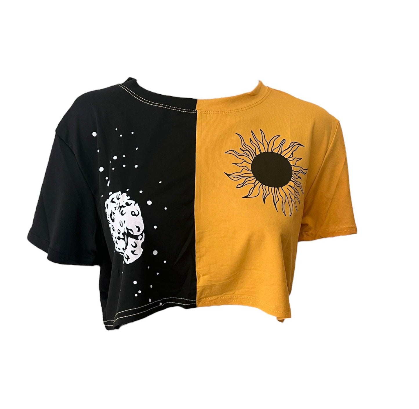 Sun and moon two toned crop top - Styledd by L&M