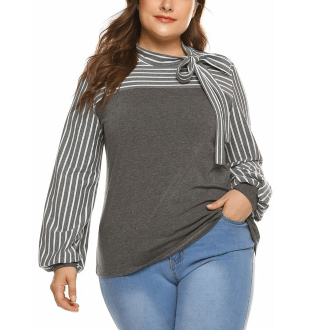 Tie Knot Flounce Sleeve Curve Top - Styledd by L&M