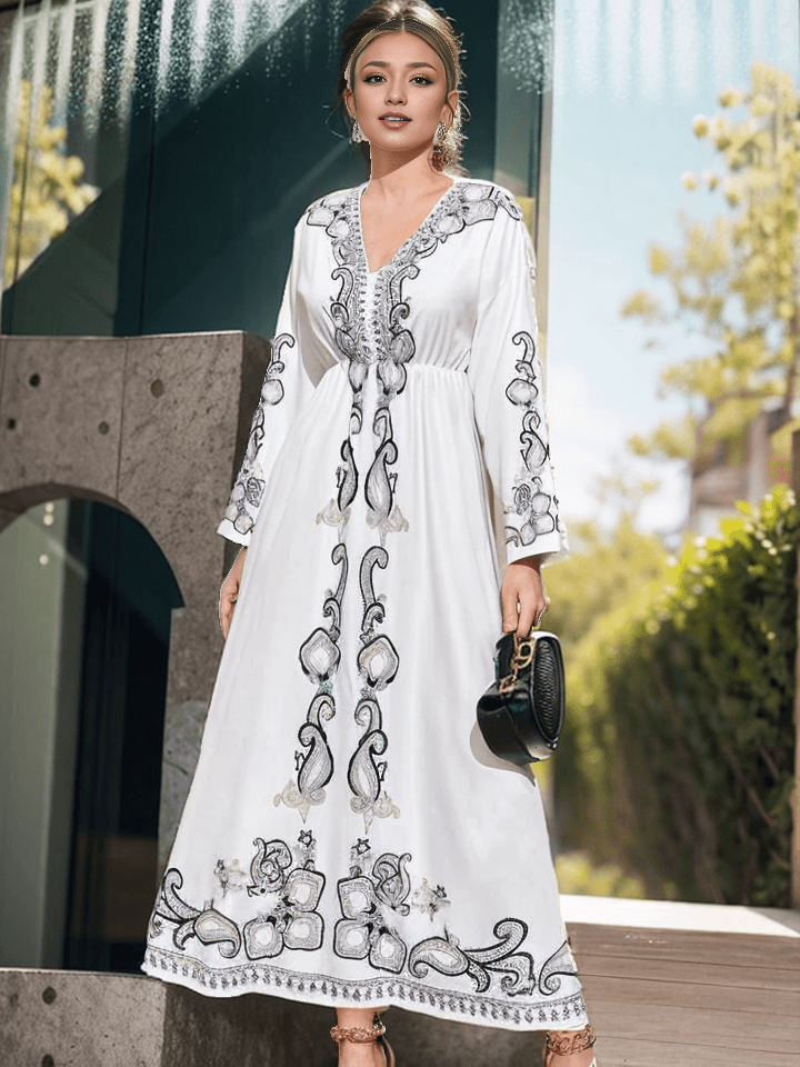 Traditional pattern maxi summer dress - Styledd by L&M