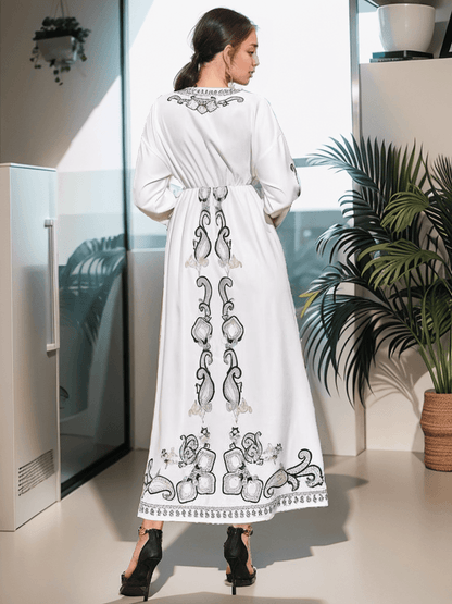 Traditional pattern maxi summer dress - Styledd by L&M