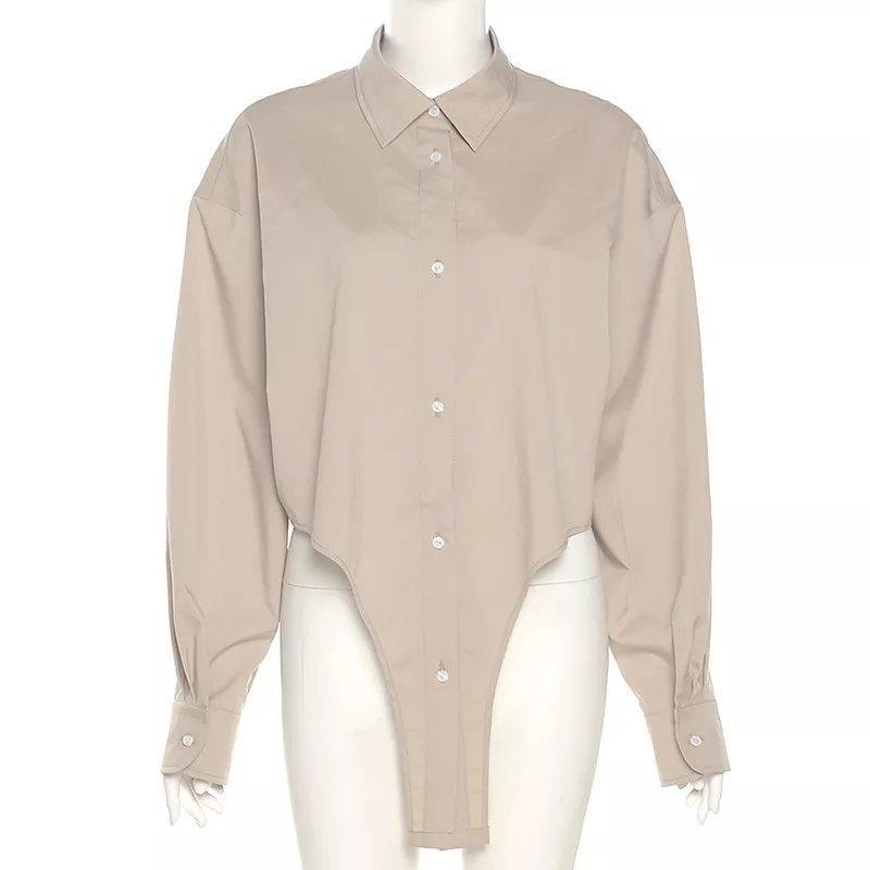 Turn-Down Collar Triangular Blouse - Styledd by L&M