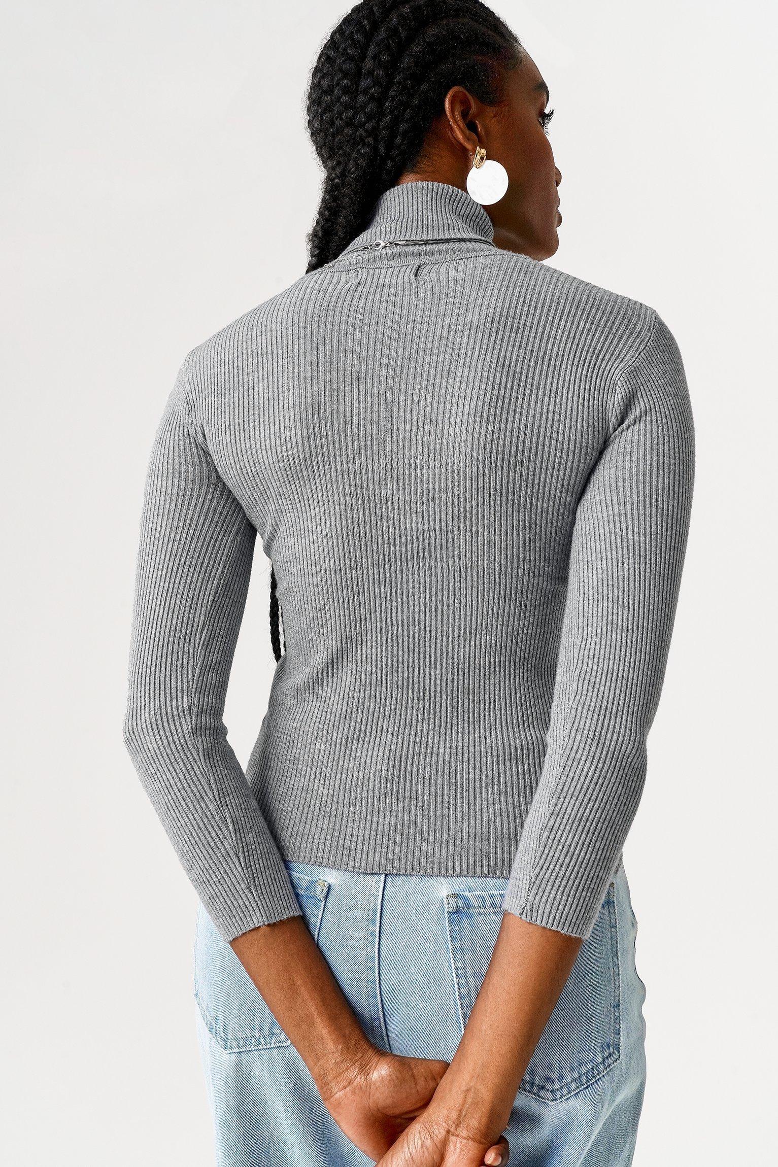 Turtleneck Ribbed Knit Sweater Pullover Jersey - Styledd by L&M