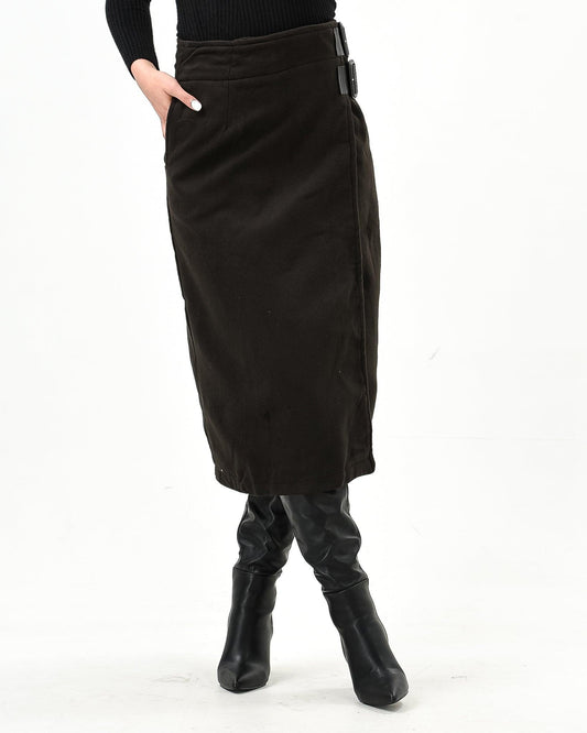 Winter Wrap Skirt With Buckle - Styledd by L&M