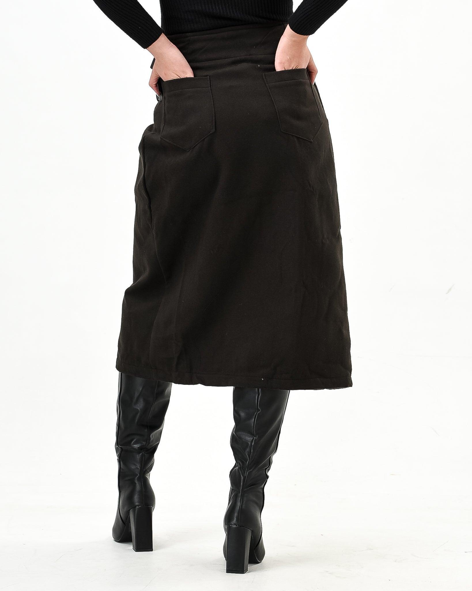 Winter Wrap Skirt With Buckle - Styledd by L&M