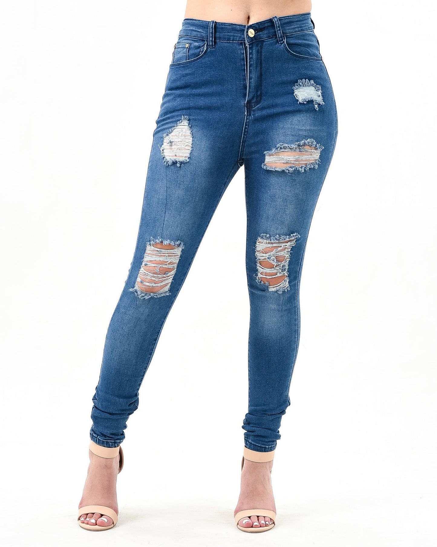 Women's Distressed Slim Fit Jeans ST2 - Styledd by L&M